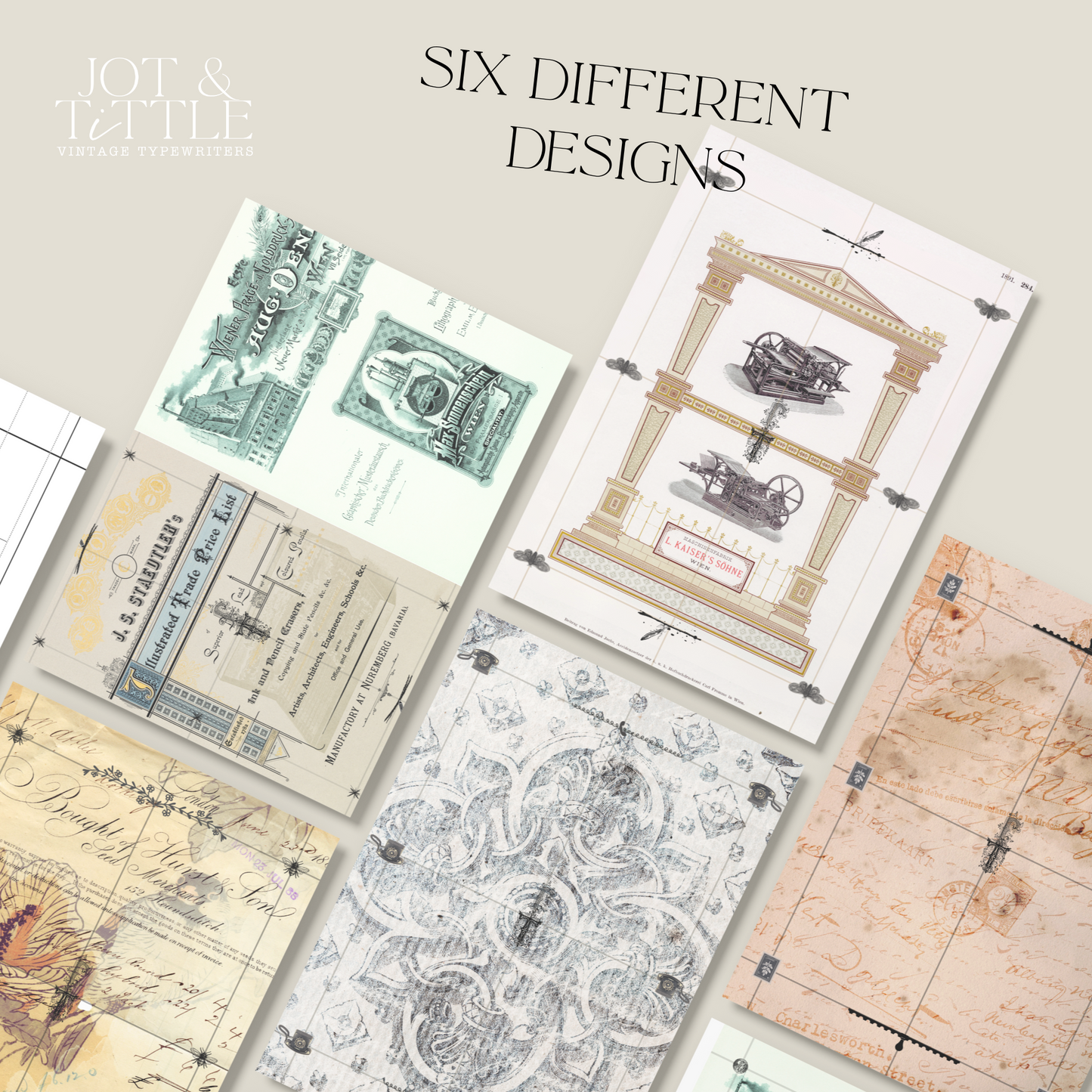 Backing Paper for Vintage Typewriters (12 sheets)