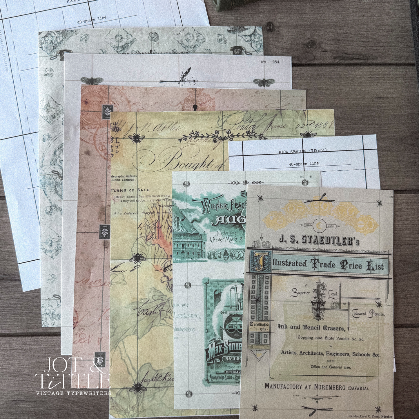 Backing Paper for Vintage Typewriters (12 sheets)