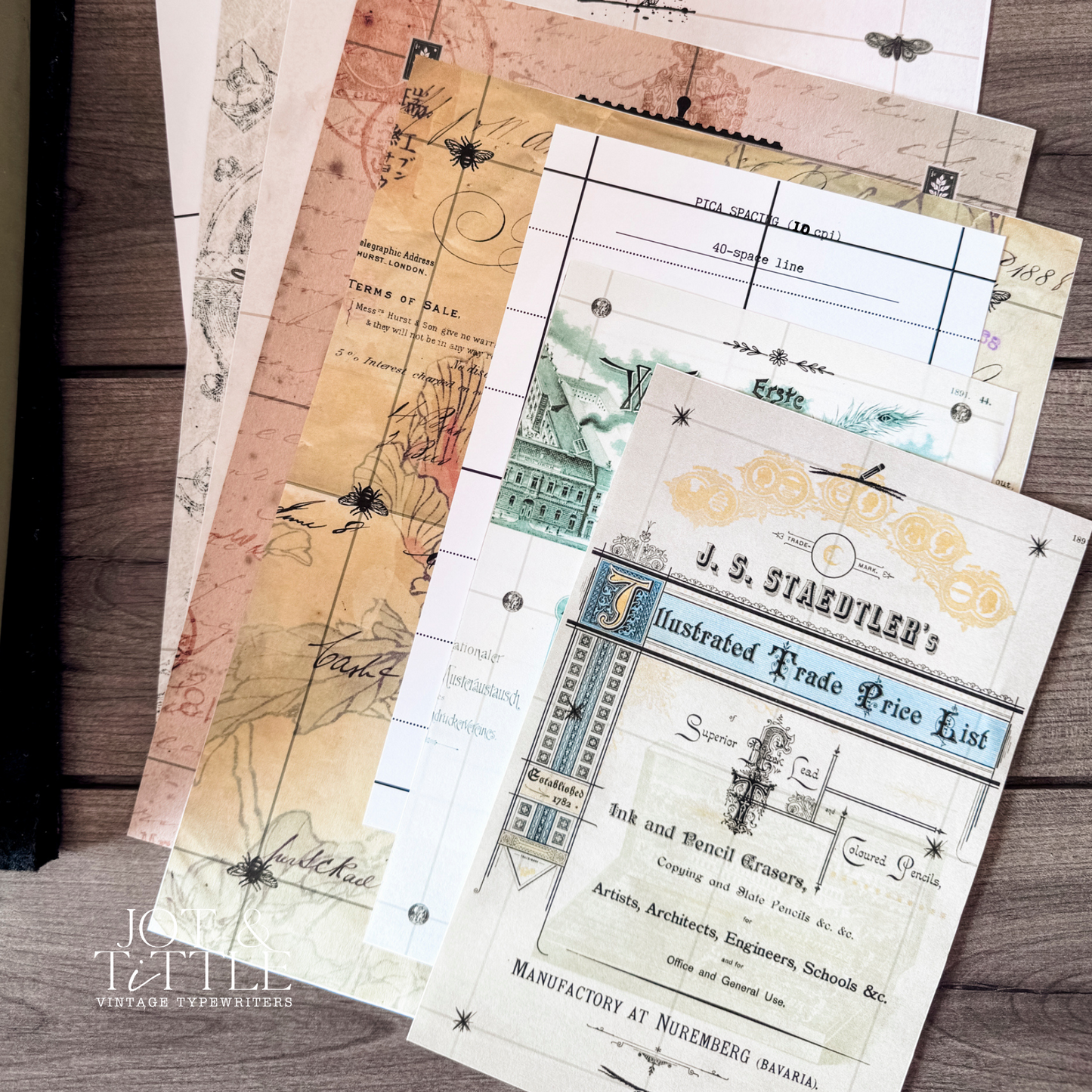 Backing Paper for Vintage Typewriters (12 sheets)