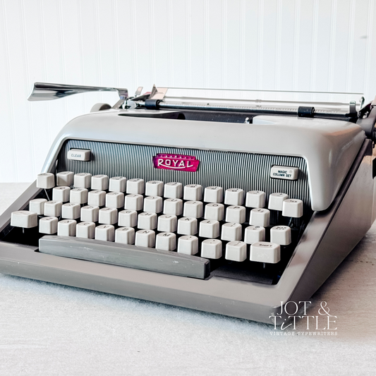 Vintage Royal typewriter on a white background