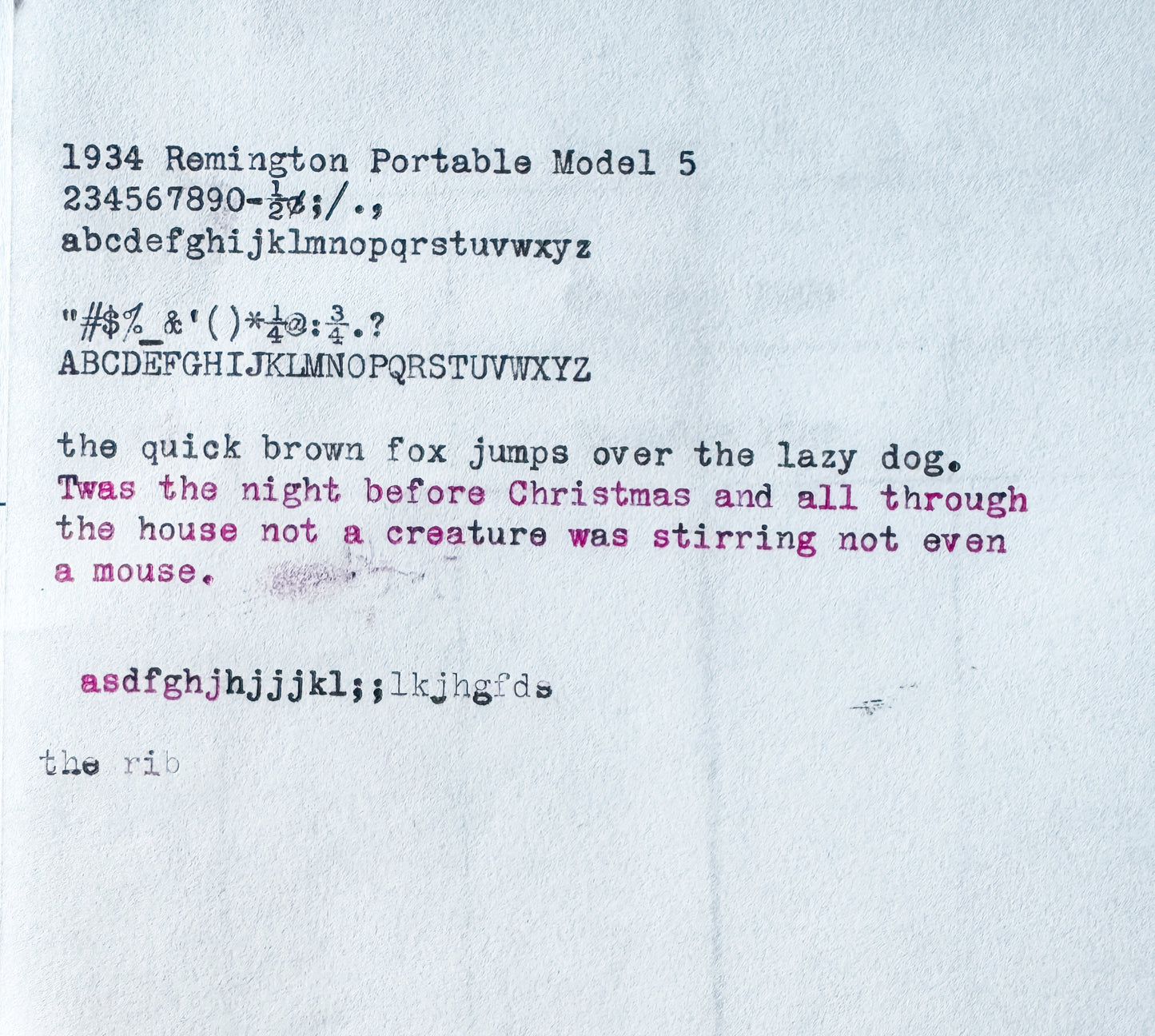 1934 Remington Portable Model 5