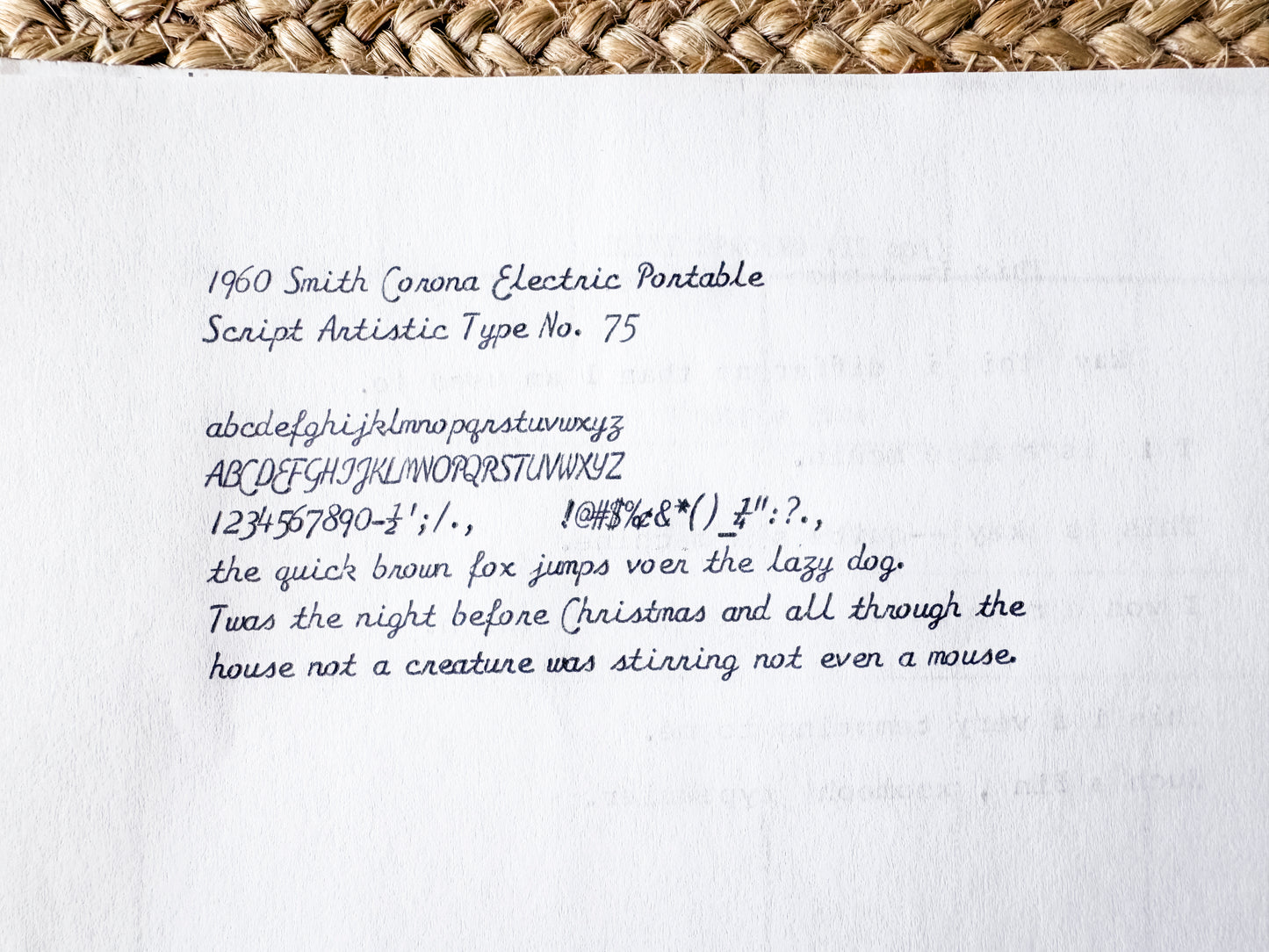 1960 Smith Corona Electric Portable, Script