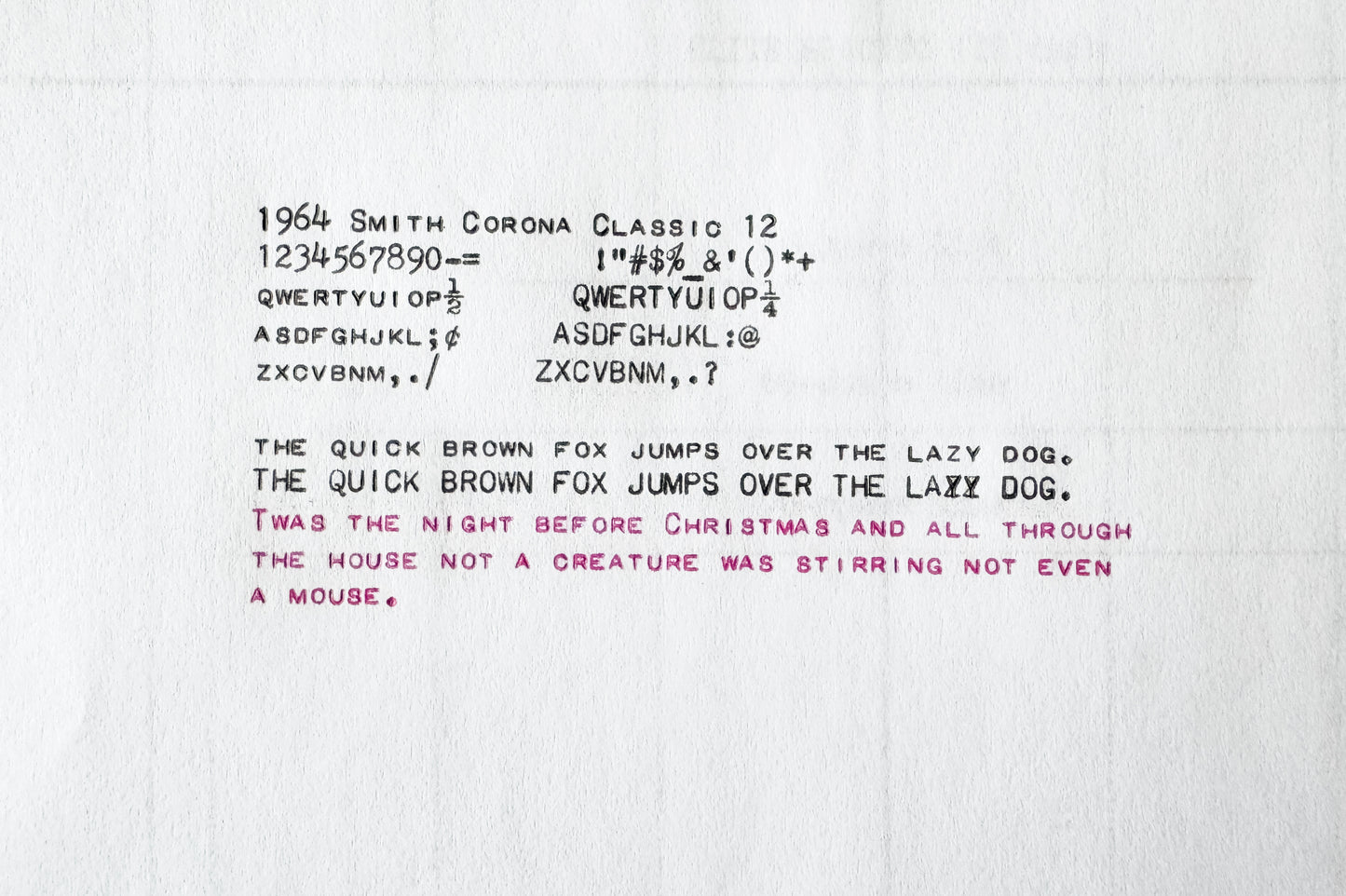 1964 Smith Corona Classic, Elite Gothic Font