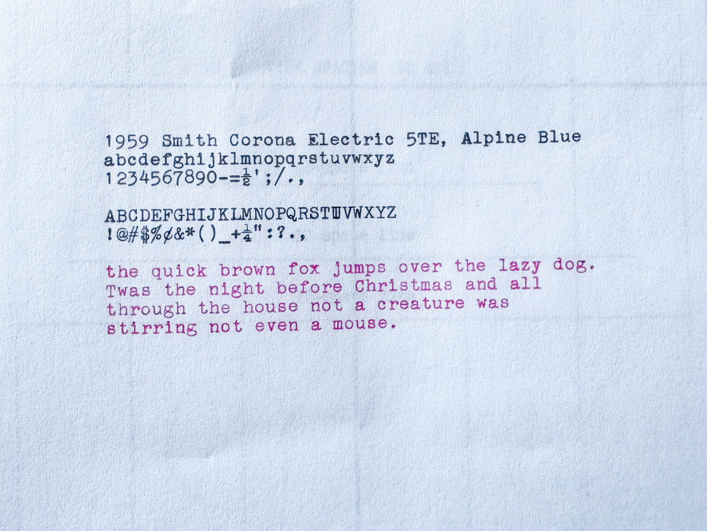 1959 Smith Corona Electric, Alpine Blue